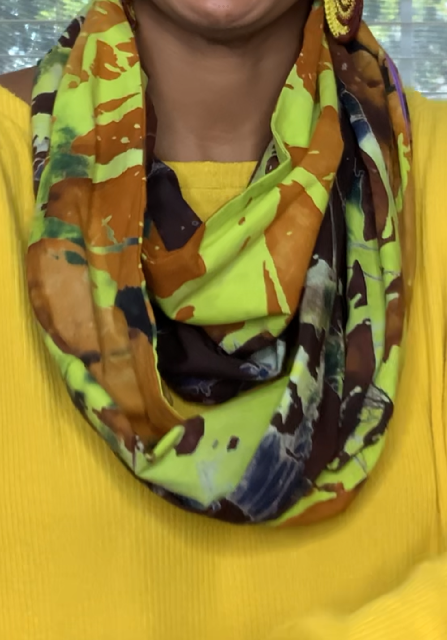 Hidden Pocket Batik Infinity Scarf Colorful Night Sky