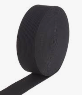 1 Inch Wide Black Knit Elastic by the Yard